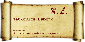 Matkovics Laborc névjegykártya